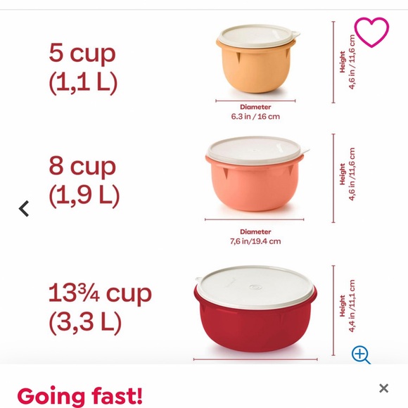 Tupperware stackable bowl set - Picture 2 of 2